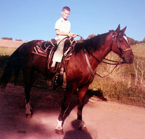 Dan on a very large horse